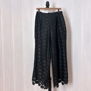 Extremely wide leg embroidered black pants